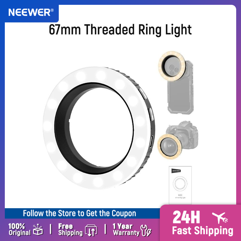 Photography Lighting Wand - NEEWER Basics 67mm Threaded Ring Light