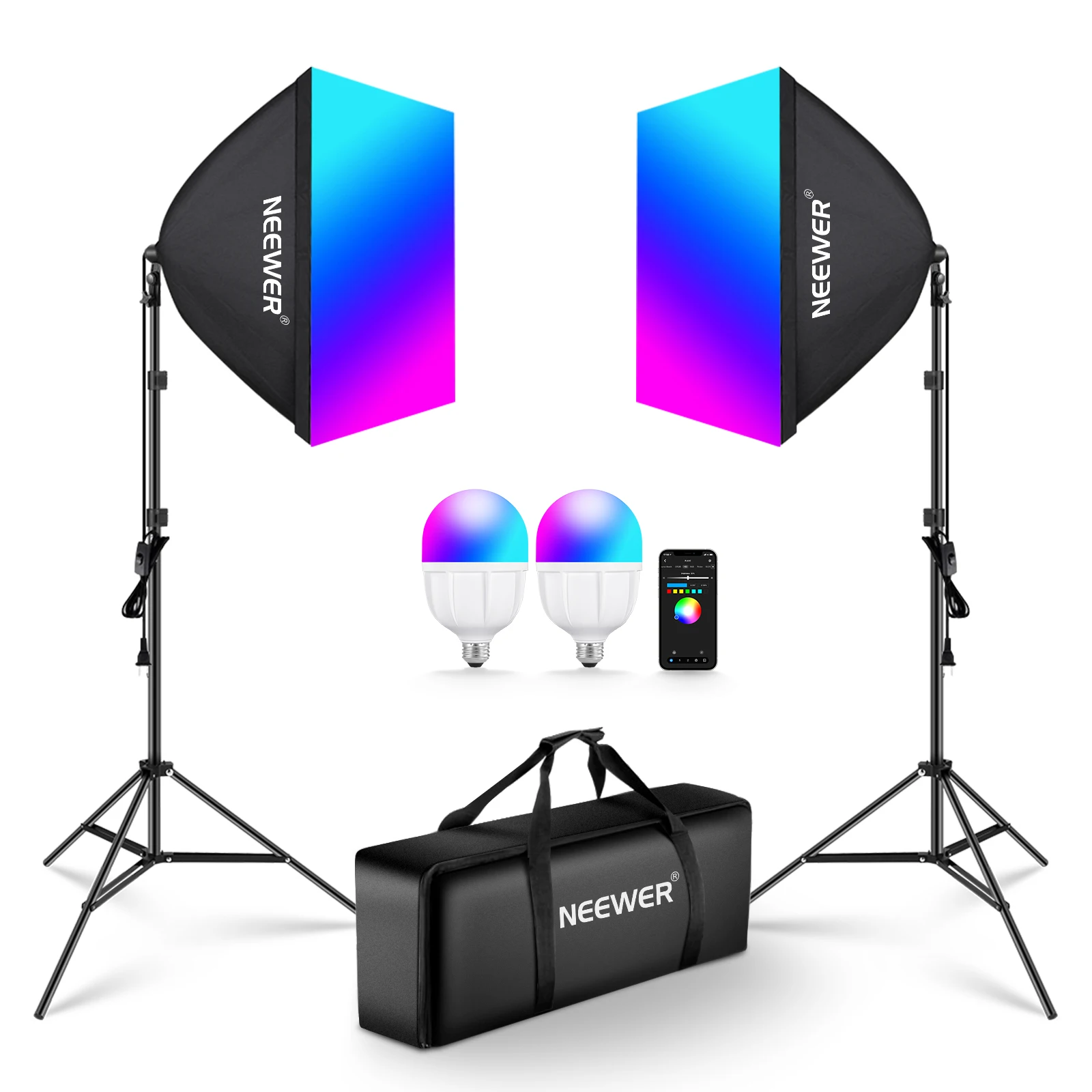 NEEWER RGB Softbox Lighting Ki – Photography Lighting App recenzja i cena