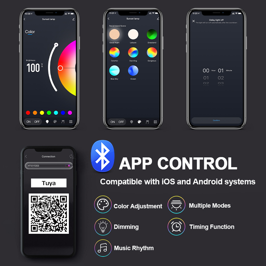Smart Sunset Lamp Tuya LED Nig – Photography Lighting App recenzja i cena