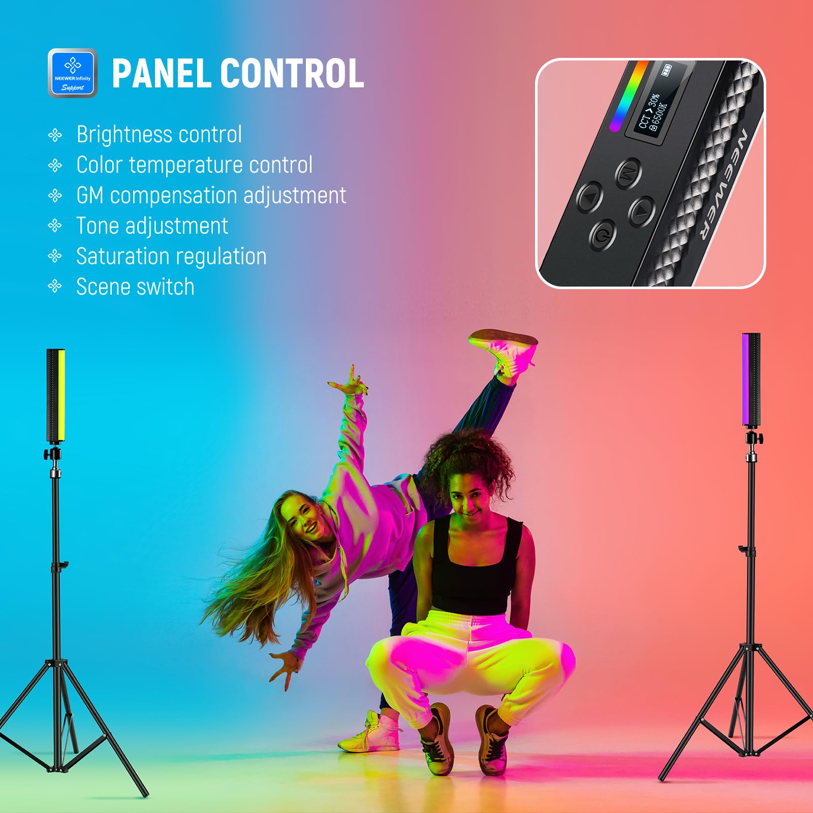 NEEWER RGB Light Wand with APP – Photography Lighting App recenzja i cena