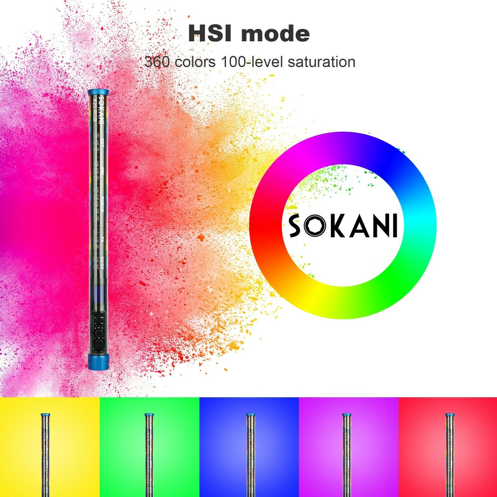 Sokani X25 RGB LED Video Light – Photography Lighting Wand recenzja i cena