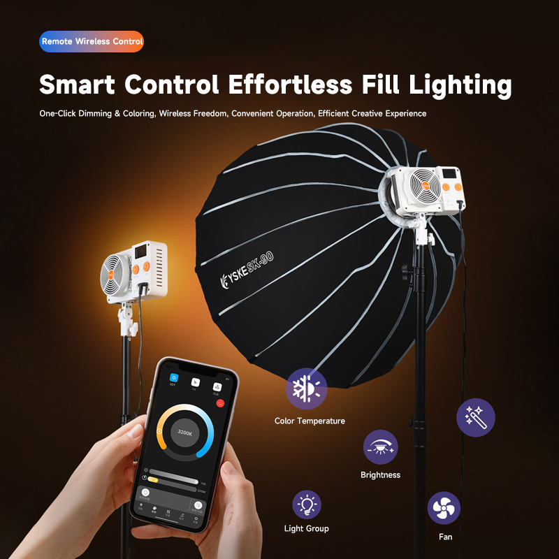 YSKE FL300 320W COB LED Video  – Photography Lighting App recenzja i cena