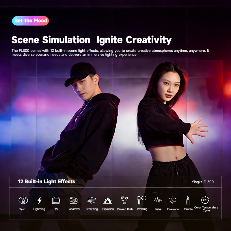 YSKE FL300 320W COB LED Video  – Photography Lighting App recenzja i cena